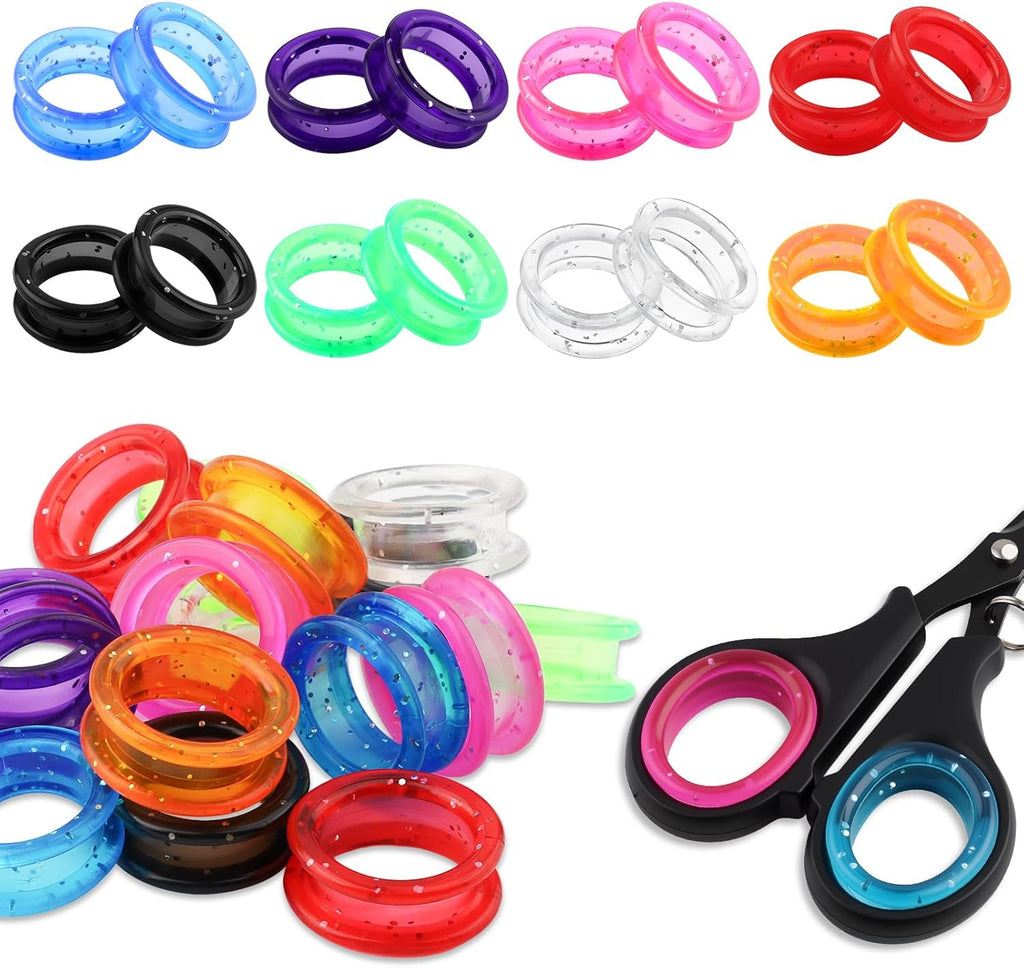 16 Pcs Silicone Scissor Finger Rings, Thumb Insert Protection Grips for Pet Grooming Scissors, Barber hair Grips for Dog Hair Cutting barber barber grips for finger gripper