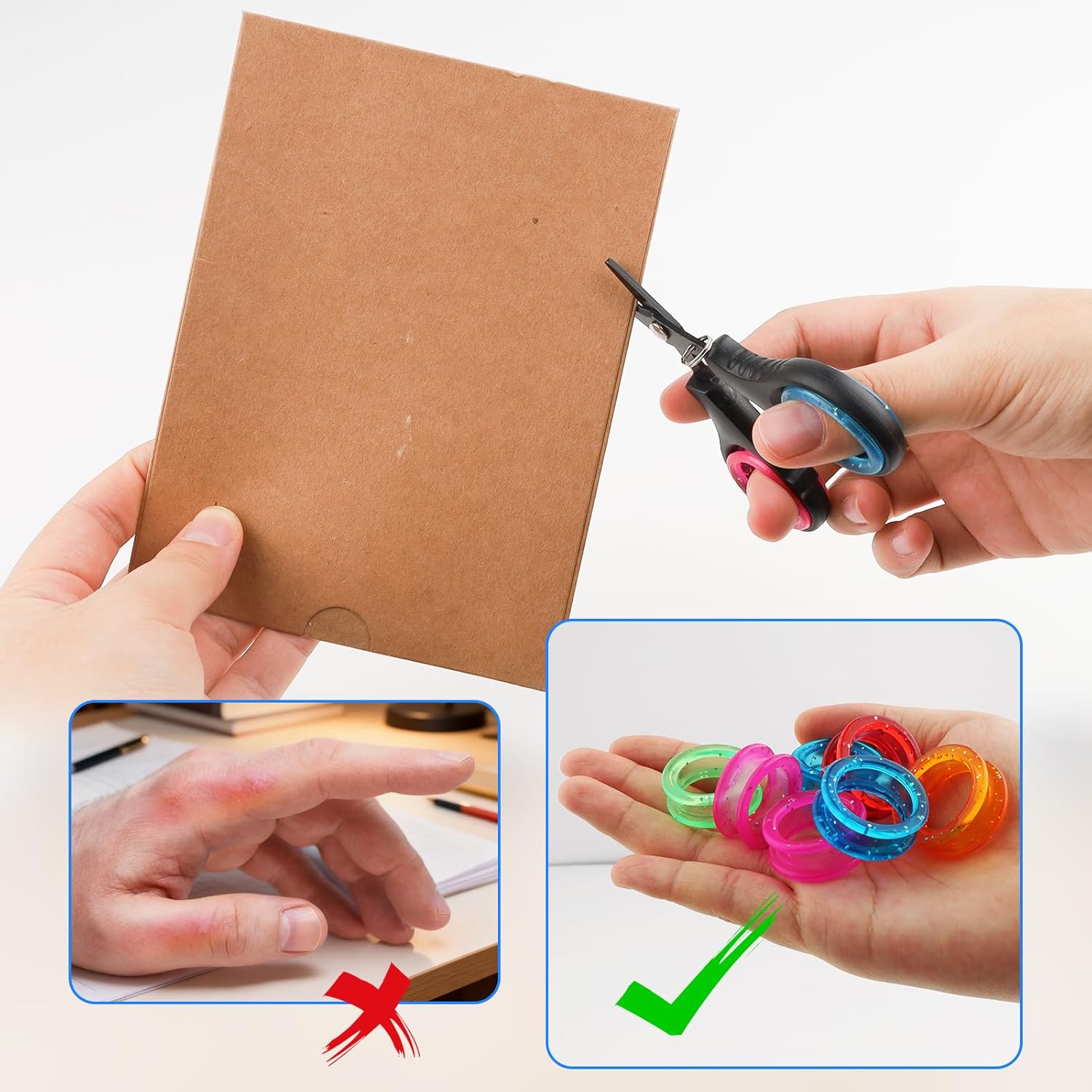 16 Pcs Silicone Scissor Finger Rings, Thumb Insert Protection Grips for Pet Grooming Scissors, Barber hair Grips for Dog Hair Cutting barber barber grips for finger gripper