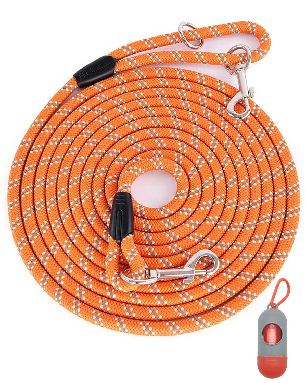 (2 Pack) Long Dog Leash for Dog Training 16FT/20FT/30FT/50FT, Reflective Heavy Duty Dog Lead for Large Medium Small Dogs Outside Walking, Playing, Camping, or Yard,Orange&Pink 30FT
