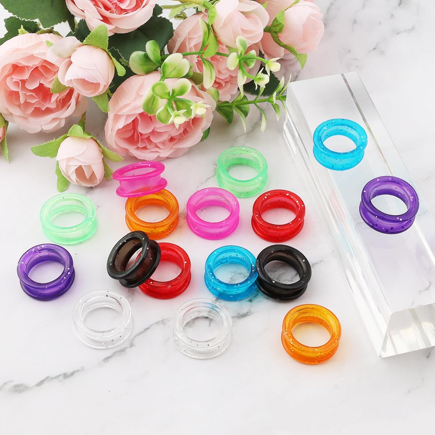 16 Pcs Silicone Scissor Finger Rings, Thumb Insert Protection Grips for Pet Grooming Scissors, Barber hair Grips for Dog Hair Cutting barber barber grips for finger gripper