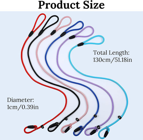 18PCS Dog Slip Lead Adjustable Nylon Leads 6 Colors Easy On/Off No-Pull Slip Leash for Dogs Slips Leads Dog Rope Leash for Walking & Training-4.5FT