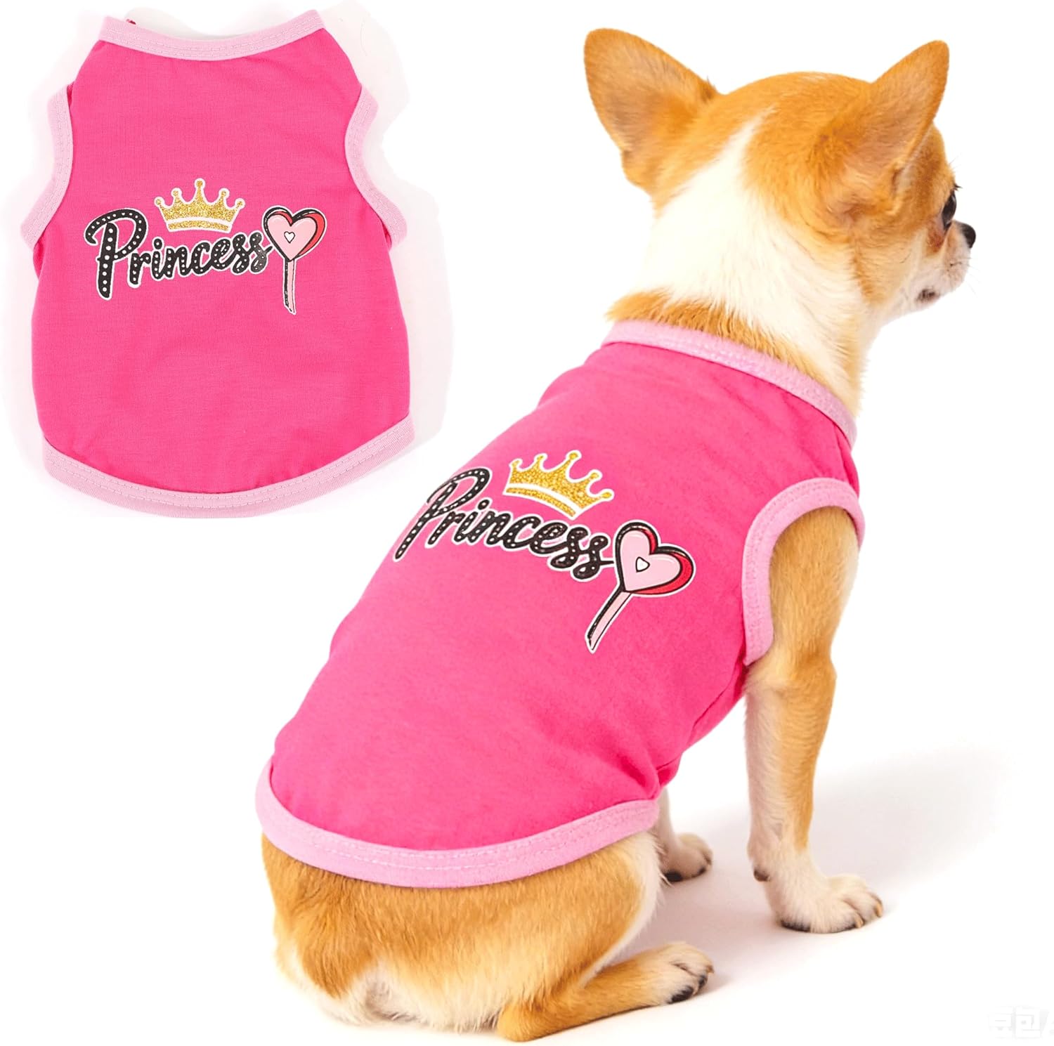 3 Pieces Dog Clothes for Small Dogs Girl Cute Small Dog Shirts Spring Summer Soft Puppy Outfits Clothing Pet T Shirts Yorkie Chihuahua Clothes XS (Pink,Rose,Purple, XSmall)