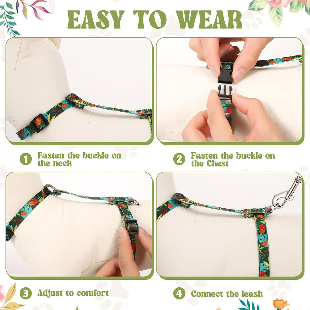 2 Pack Cat Harness and Leash Set - Escape Proof Adjustable Cat Harness, Outdoor Travel Harness for Cats & Kittens