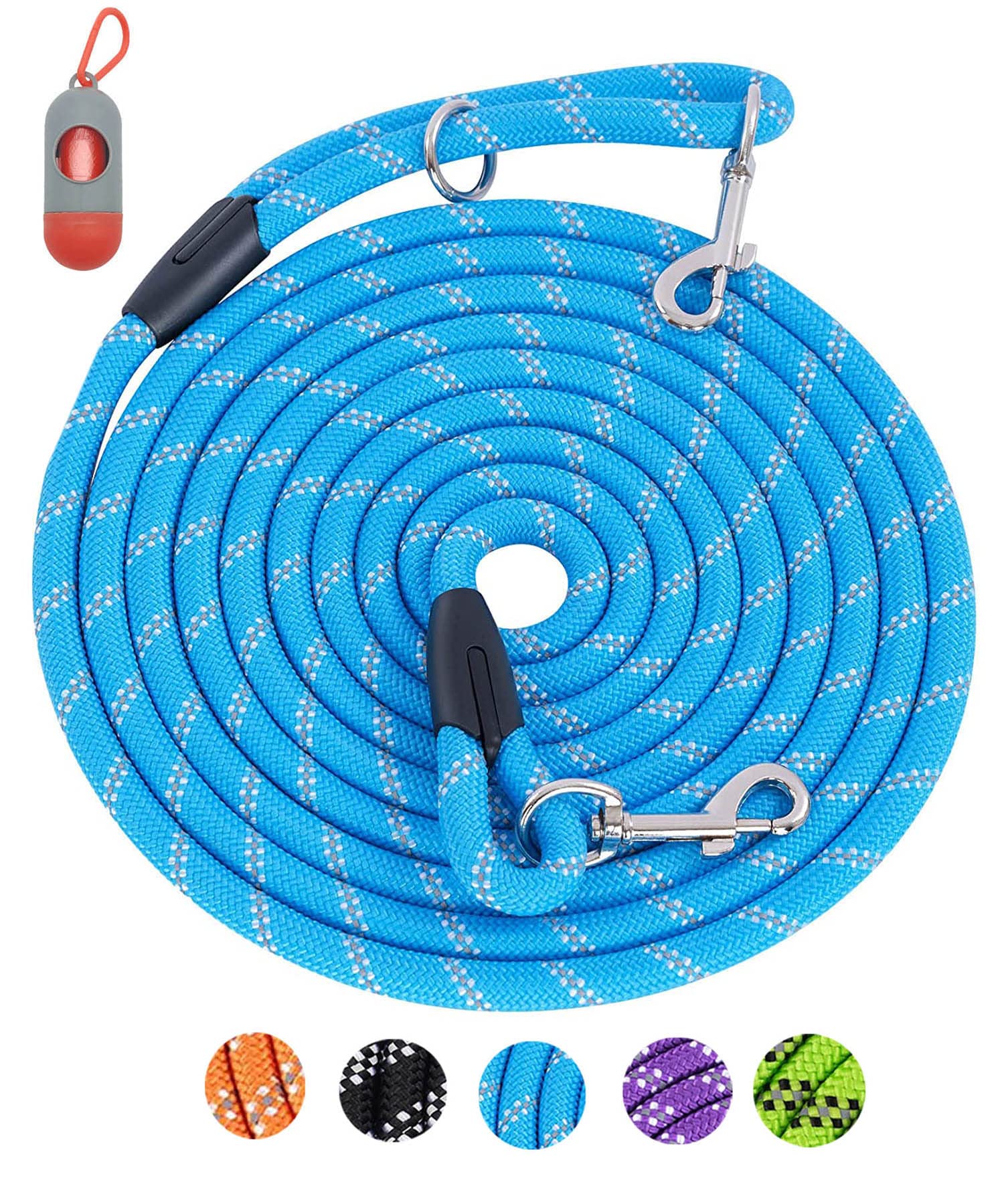(2 Pack) Long Dog Leash for Dog Training 16FT/20FT/30FT/50FT, Reflective Heavy Duty Dog Lead for Large Medium Small Dogs Outside Walking, Playing, Camping, or Yard,Orange&Pink 30FT
