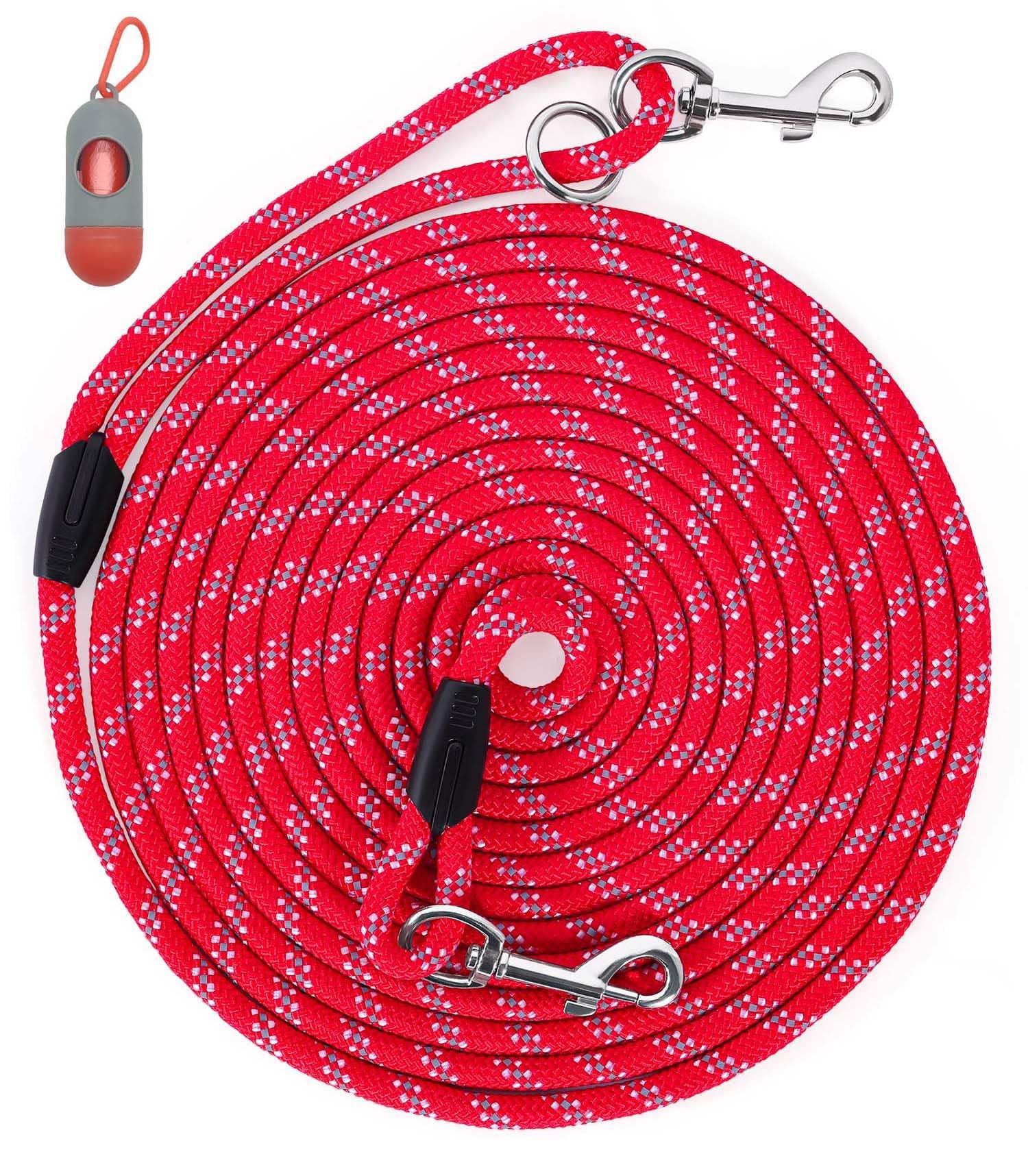 (2 Pack) Long Dog Leash for Dog Training 16FT/20FT/30FT/50FT, Reflective Heavy Duty Dog Lead for Large Medium Small Dogs Outside Walking, Playing, Camping, or Yard,Orange&Pink 30FT