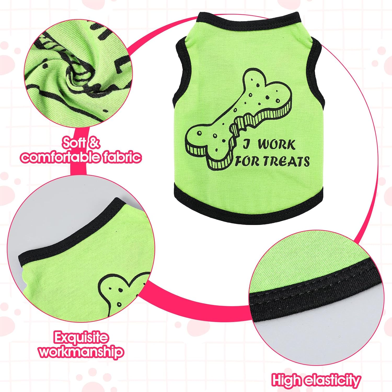 4 Pcs Chihuahua Clothes Cute Boy Dog Shirts for Small Dogs Soft Comfortable Black XXS Dog Clothes Pet Clothing Shirt for Teacup Dogs Yorkies Puppy Kitten