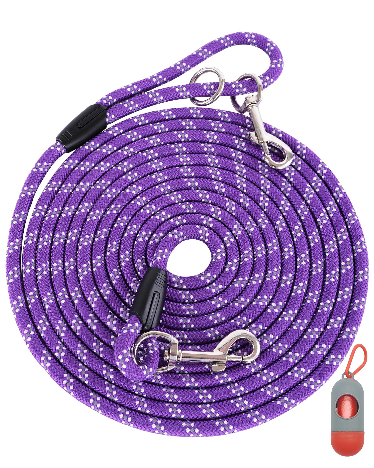 (2 Pack) Long Dog Leash for Dog Training 16FT/20FT/30FT/50FT, Reflective Heavy Duty Dog Lead for Large Medium Small Dogs Outside Walking, Playing, Camping, or Yard,Orange&Pink 30FT