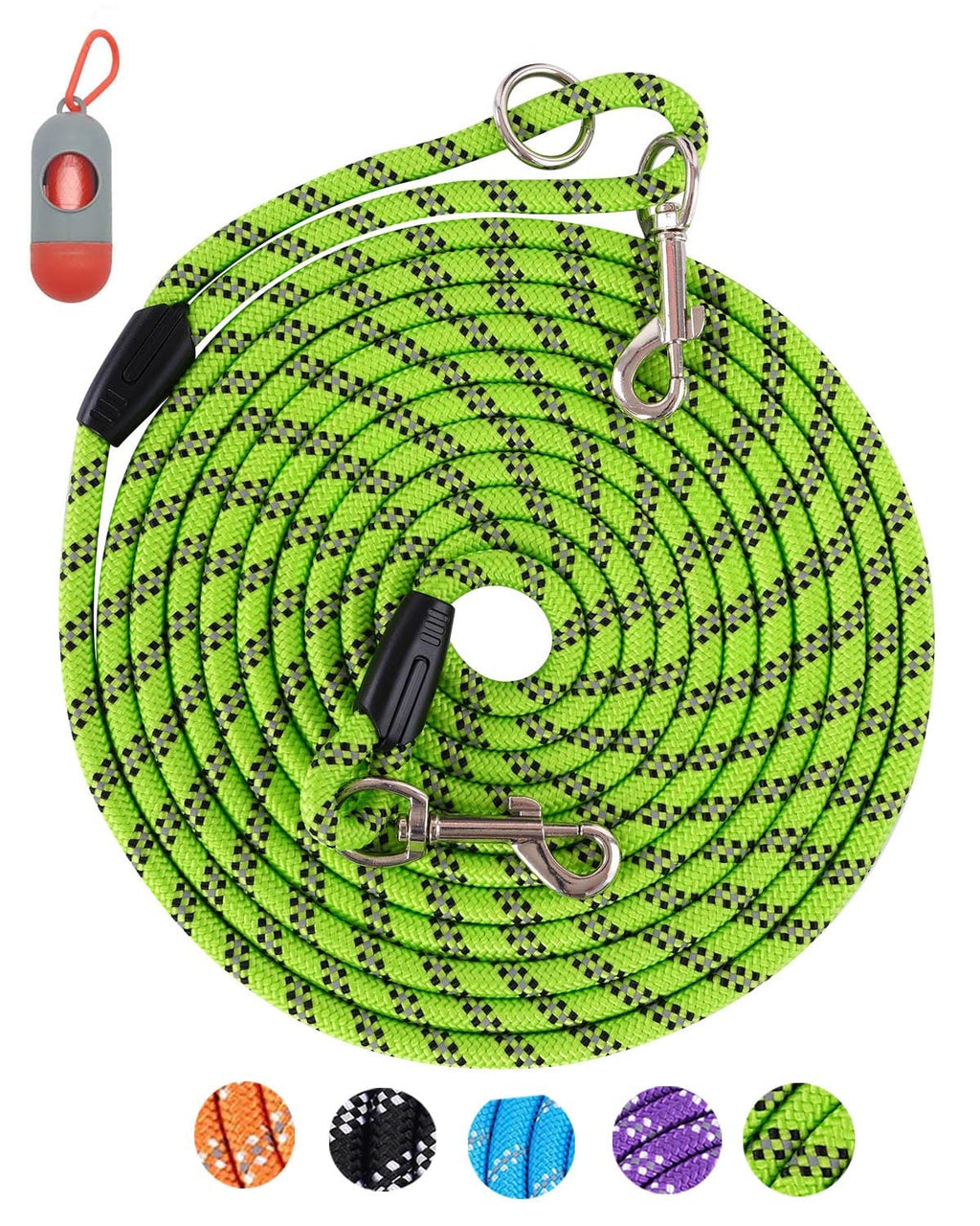 (2 Pack) Long Dog Leash for Dog Training 16FT/20FT/30FT/50FT, Reflective Heavy Duty Dog Lead for Large Medium Small Dogs Outside Walking, Playing, Camping, or Yard,Orange&Pink 30FT