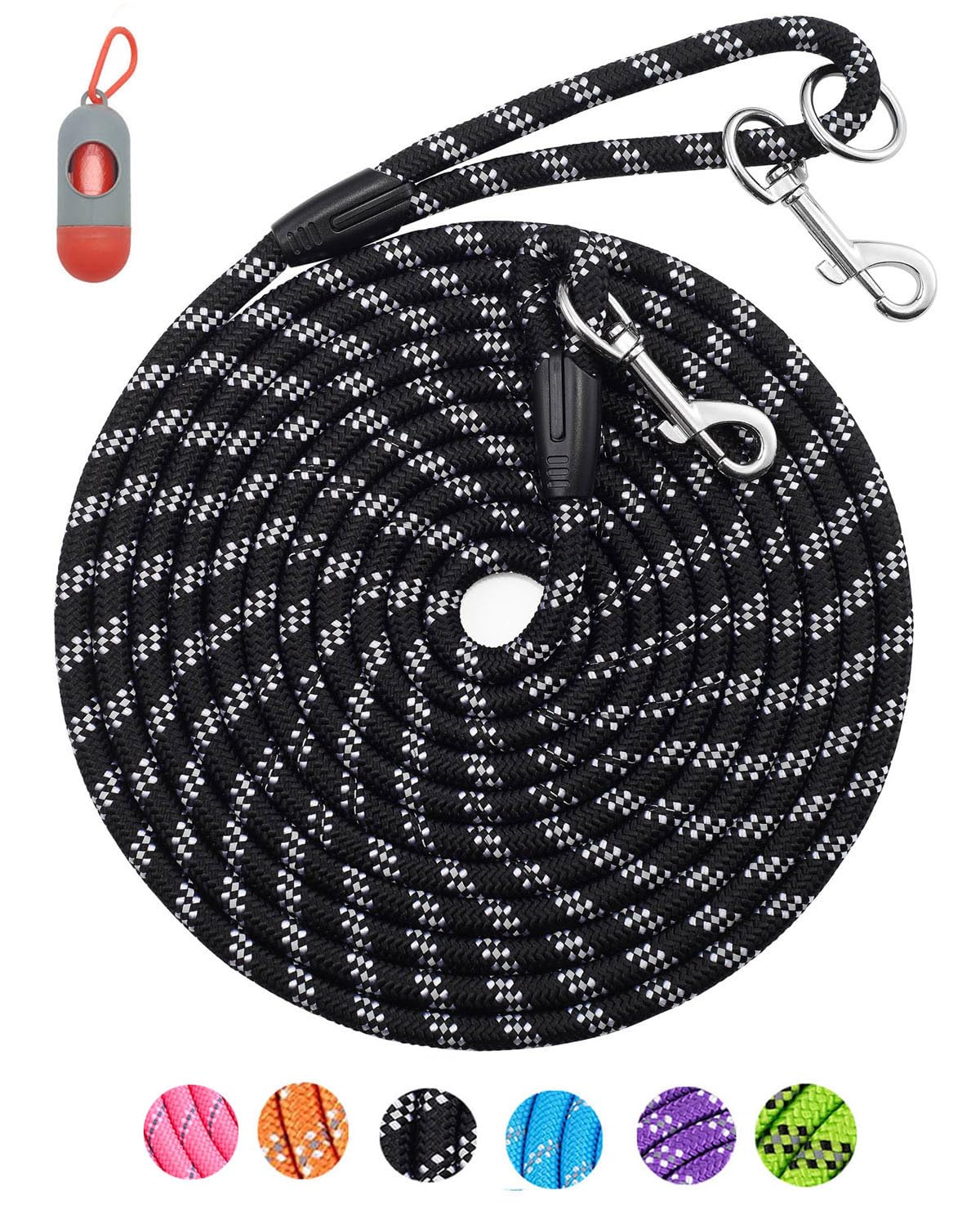 (2 Pack) Long Dog Leash for Dog Training 16FT/20FT/30FT/50FT, Reflective Heavy Duty Dog Lead for Large Medium Small Dogs Outside Walking, Playing, Camping, or Yard,Orange&Pink 30FT