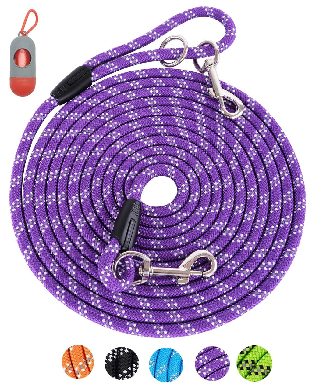 (2 Pack) Long Dog Leash for Dog Training 16FT/20FT/30FT/50FT, Reflective Heavy Duty Dog Lead for Large Medium Small Dogs Outside Walking, Playing, Camping, or Yard,Orange&Pink 30FT