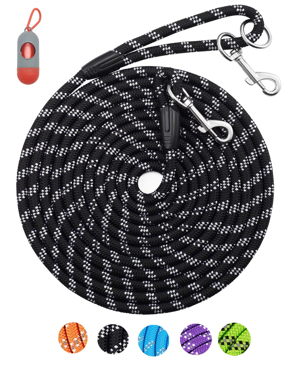 (2 Pack) Long Dog Leash for Dog Training 16FT/20FT/30FT/50FT, Reflective Heavy Duty Dog Lead for Large Medium Small Dogs Outside Walking, Playing, Camping, or Yard,Orange&Pink 30FT
