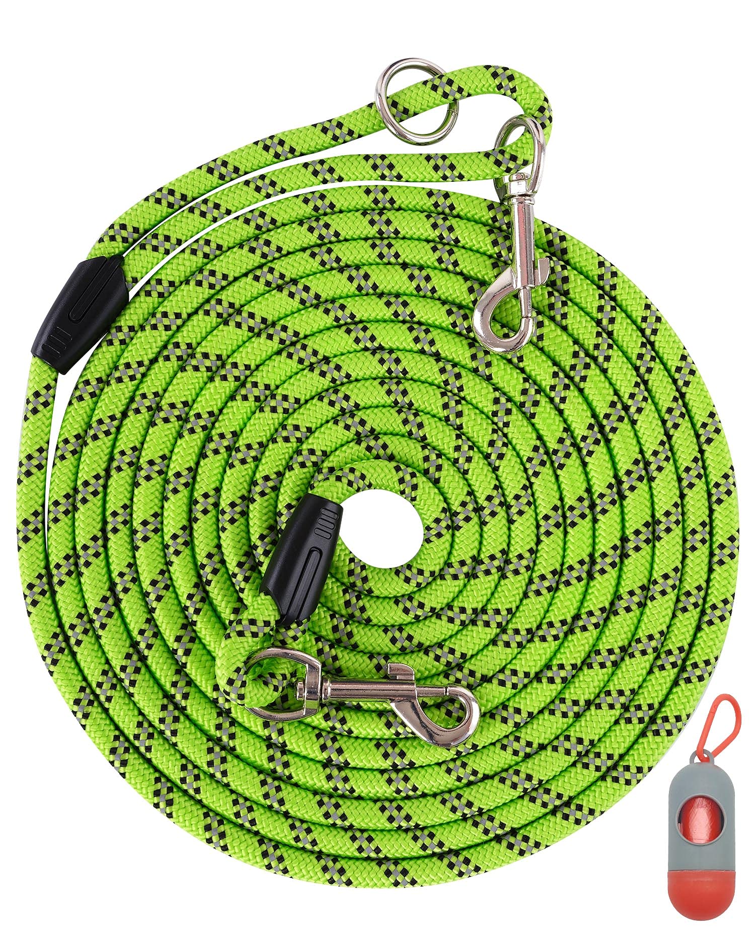 (2 Pack) Long Dog Leash for Dog Training 16FT/20FT/30FT/50FT, Reflective Heavy Duty Dog Lead for Large Medium Small Dogs Outside Walking, Playing, Camping, or Yard,Orange&Pink 30FT